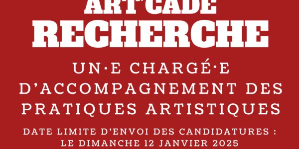 ART’CADE RECHERCHE : UN⸱E CHARGÉ·E D’ACCOMPAGNEMENT DES PRATIQUES ARTISTIQUES